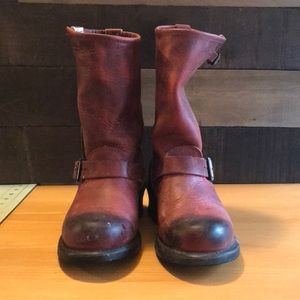 Red Frye engineer boots